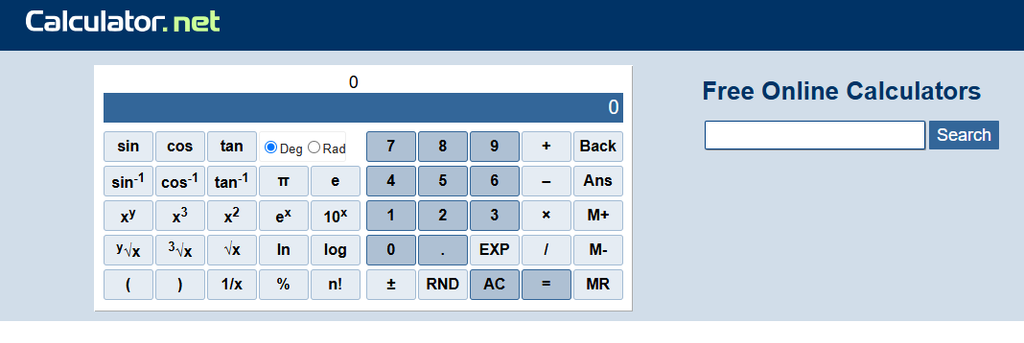 Calculator.net Online Calculators Homepage