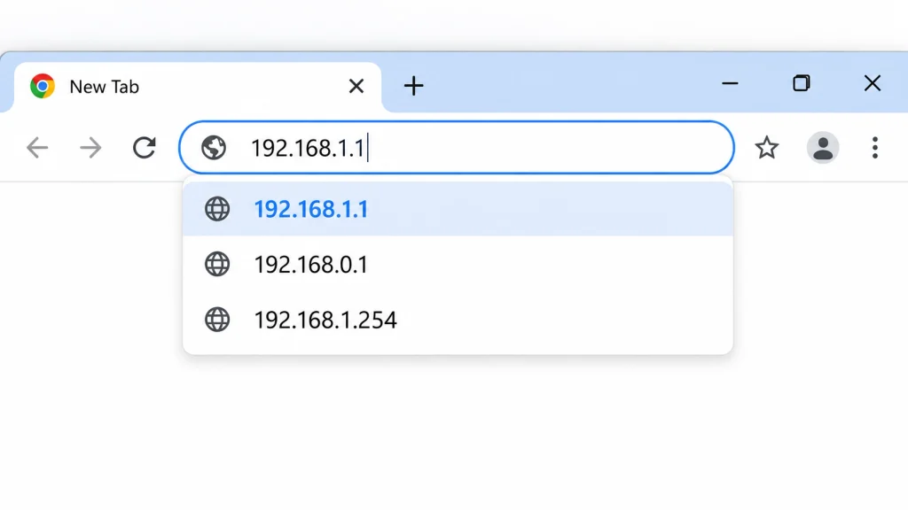 Chrome Address Bar with Router IP Suggestions