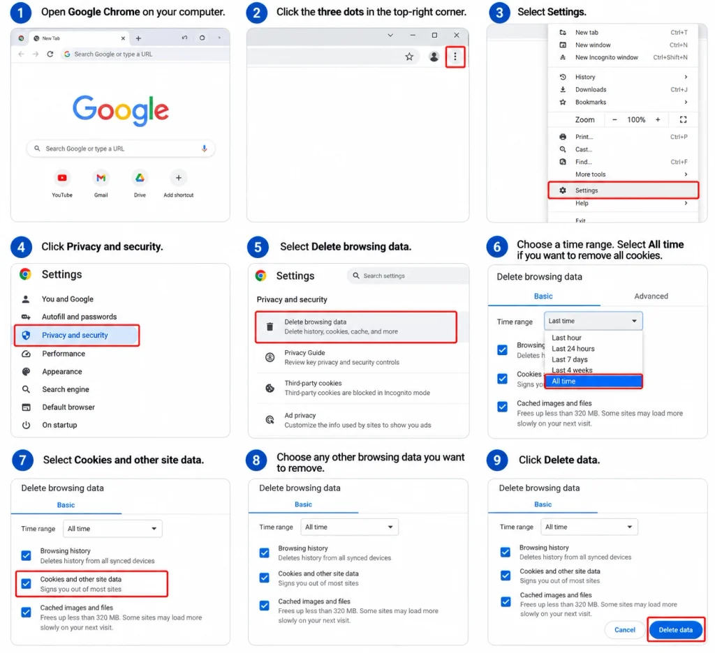 How to Delete Cookies in Google Chrome