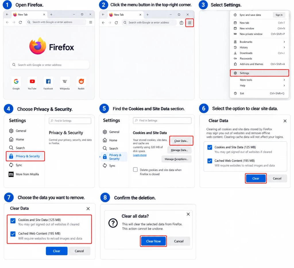 How to Delete Cookies in Mozilla Firefox