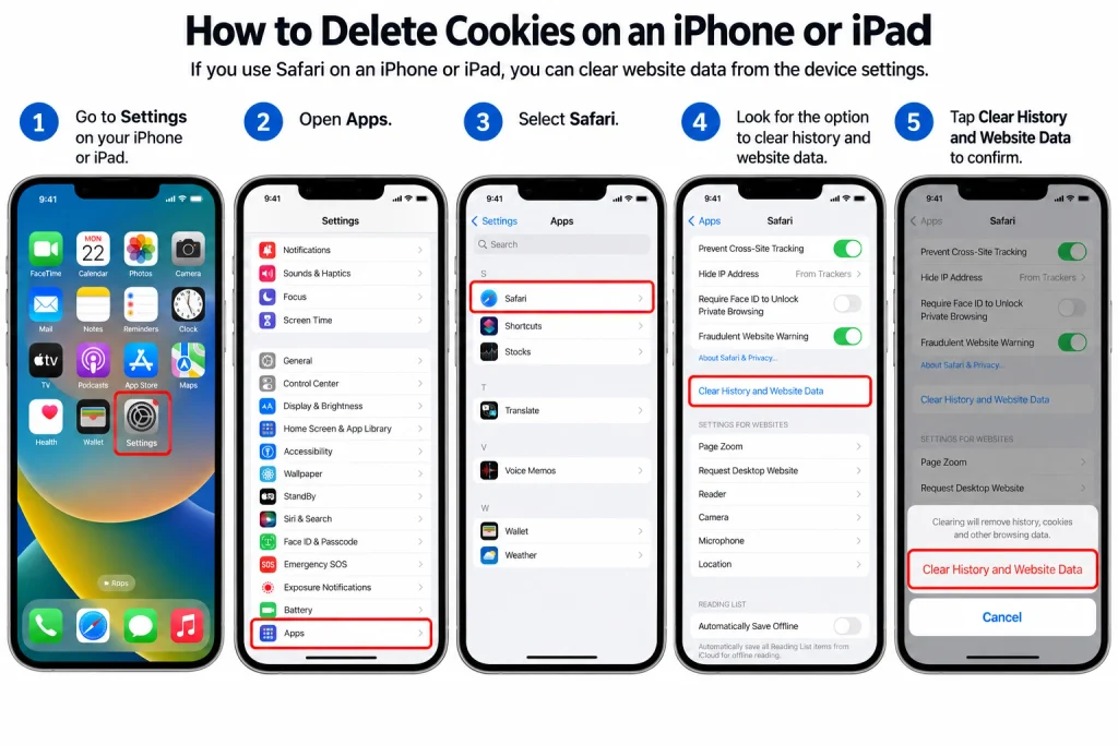 How to Delete Cookies on an iPhone or iPad