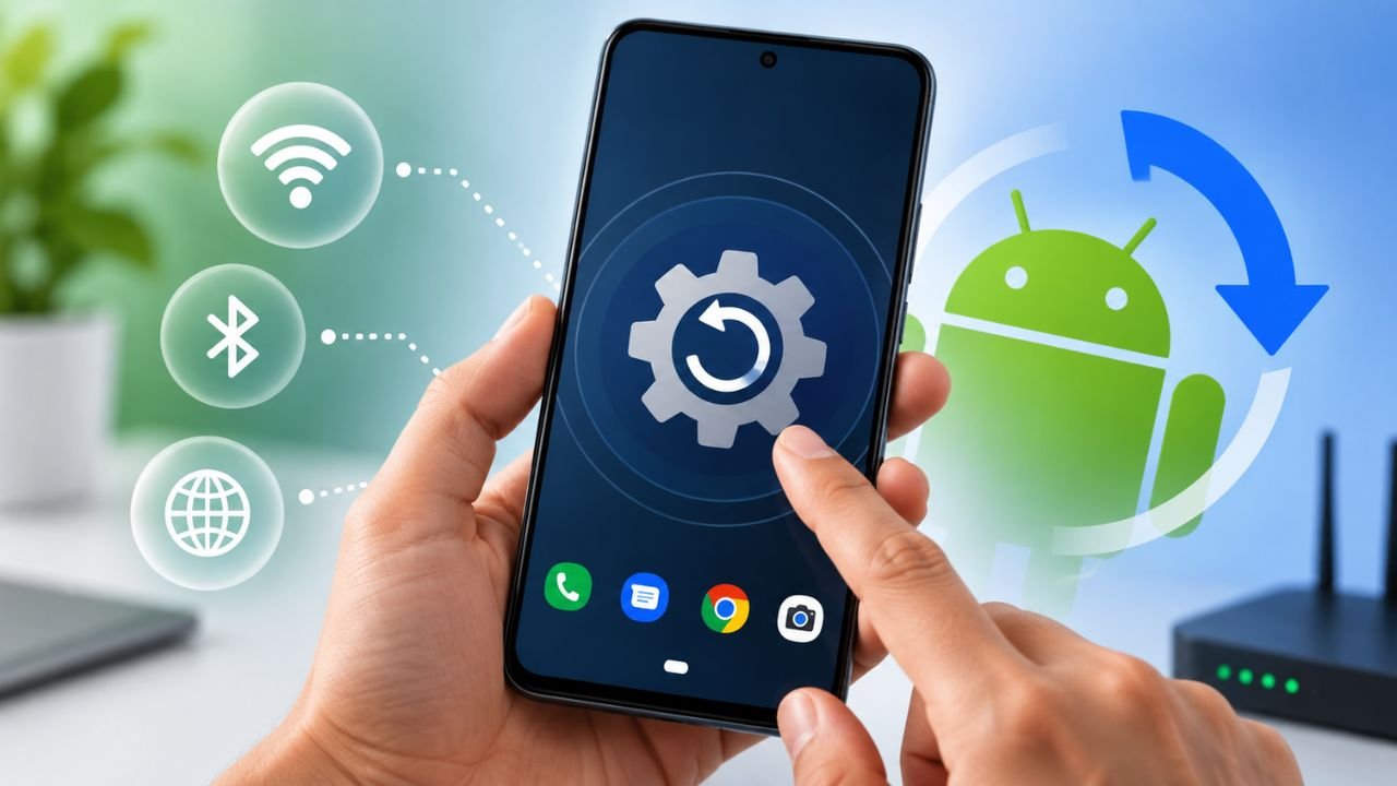 Android Network Reset Smartphone Illustration
