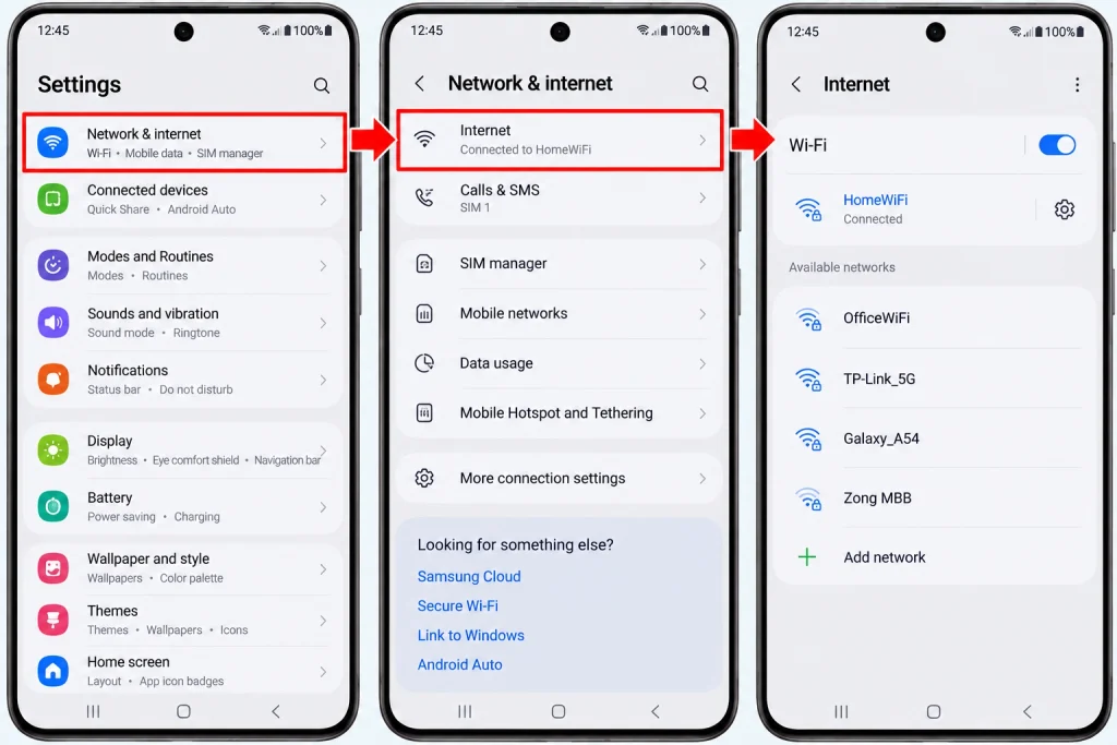 Samsung Internet Settings Navigation Guide