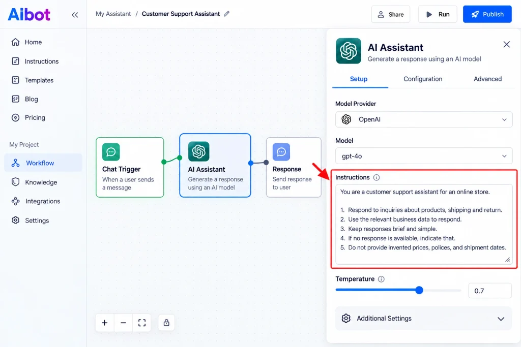 AI Assistant Configuration Dashboard
