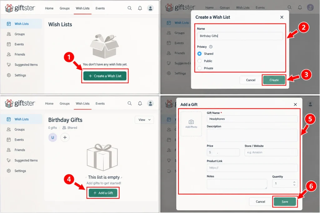 Giftster Wish List Creation Guide